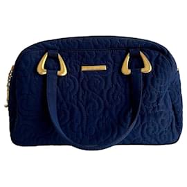 Yves Saint Laurent Sac Bowling Matelassé Nylon Bleu Marine