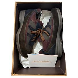 Sneakers Santoni Junior in pelle e camoscio