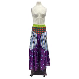 MIMI LIBERTE Bedruckter langer Rock Lila Baumwolle - Autre Marque
