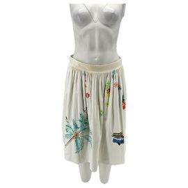 Autre Marque Falda de algodón estampada blanca MIRA MIKATI
