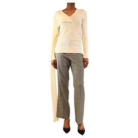 Totême Top in maglia con sciarpa drappeggiata color crema - taglia XS