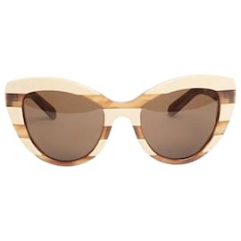 Occhiali da sole cat-eye a righe marroni - Sonia Rykiel