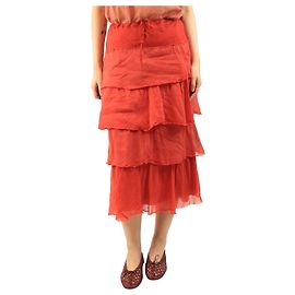 Autre Marque Falda roja con volantes - talla L