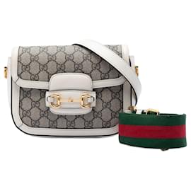 Gucci Beige Small GG Supreme Web Horsebit 1955 Crossbody