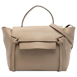 Céline Celine Borsa Belt in pelle di vitello granulata mini beige