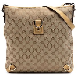 Gucci Beige GG Canvas Abbey D Ring Crossbody