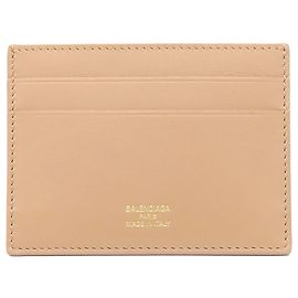 Tarjetero de cuero marrón Balenciaga