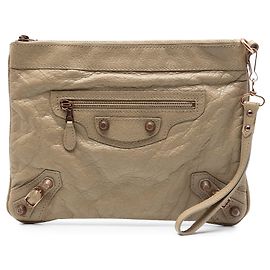Clutch Balenciaga Motocross Giant 12 in agnello beige