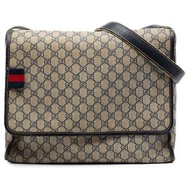 Borsa Messenger Gucci Beige GG Supreme Web