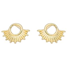 Orecchini a lobo Sunburst in argento placcato oro - Autre Marque