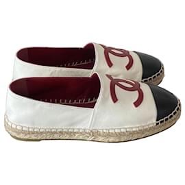 Chanel Espadrilles in pelle bianco e nero