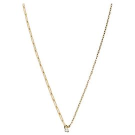 Yvonne Leon Colar Solitário de Diamante Pear em Ouro Amarelo 18k