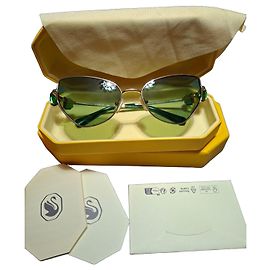 Gafas de sol Swarovski con cristales - Dorado y Verde
