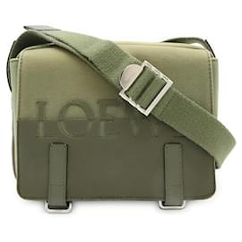 Borsa Messenger Militare Loewe Logo XS in tela/pelle
