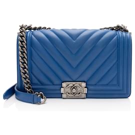 Borsa Boy Chanel Chevron in agnello Old Medium