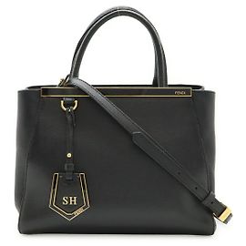 Borsa a mano Fendi Petite 2Jours in pelle nera