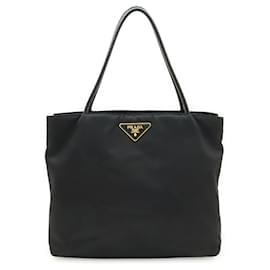Prada Tessuto Nylon Leather Tote Handbag Blue ref.2604822 - Joli