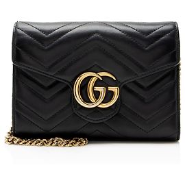 Portafoglio con catena Gucci Matelasse Leather GG Marmont