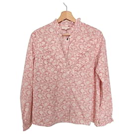 Blusa Sézane floral rosa y blanca - SéZane