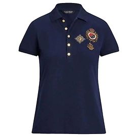 Autre Marque Lauren Ralph Lauren Polo Azul Marino con Escudos Adornados
