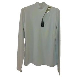 Autre Marque Sisley Top manga larga azul claro cuello alto
