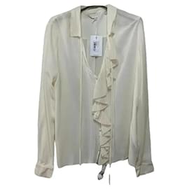 Ted Baker Rüschenbluse in Naturweiß