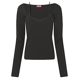 Gauge81 Black Ribbed Knit Top - Autre Marque