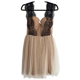 Autre Marque Maria Lucia Hohan Tüll- und Spitzenkleid in Beige