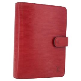 LOUIS VUITTON Epi Agenda MM Day Planner Cover Red R20047 LV Auth 184327