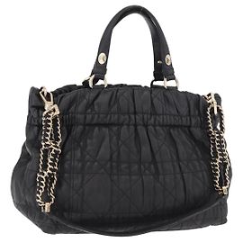 Borsa Christian Dior Lady Dior in pelle 2way Nero Oro Autentica 183380