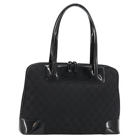 GUCCI GG Canvas Handtasche Schwarz Gold 002 1122 Auth ka4562