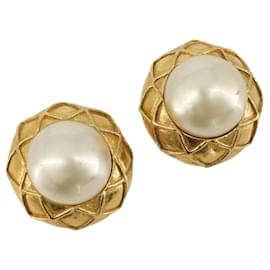 Orecchini CHANEL metallo Gold Tone CC Auth 183501