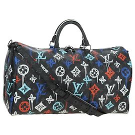 LOUIS VUITTON Eclipse Graffiti Keepall Bandouliere 50 Bag M21384 Auth 181959SM
