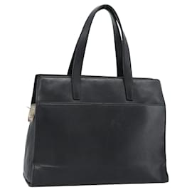 Borsa a mano LOEWE in pelle nera argento Auth ka4565A
