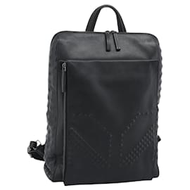 Sac à dos MCM en cuir noir et argent Auth ka4605A