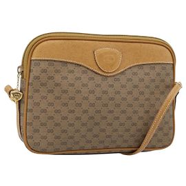 Borsa a tracolla GUCCI Micro GG Supreme PVC Beige Oro 007 123 0428 Auth 183690