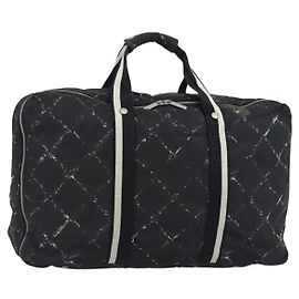 CHANEL Nuova Borsa da Viaggio in Nylon Nero con CC Argentato Autentica ka4585A