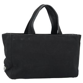 Borsa PRADA in tela nero argento Auth bs35438