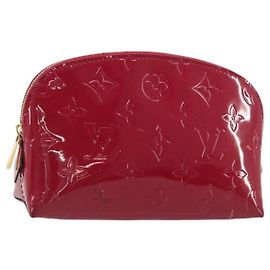LOUIS VUITTON Vernis Pochette Cosmetic Pouch Rose Indian M90009 Auth gh2086