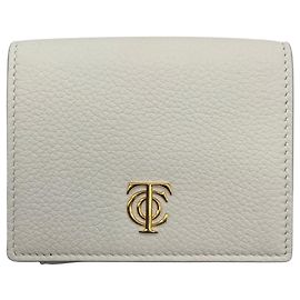 Tiffany & Co Kartenetui aus genarbtem Leder Tiffany White / Purple / Pink mit goldenem Logo