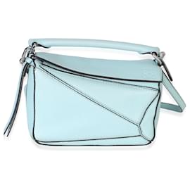 Loewe Light Blue Grained Calfskin Mini Puzzle