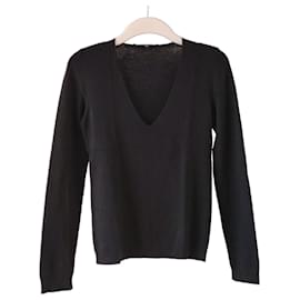 Gucci V-Ausschnitt Wollpullover Schwarz
