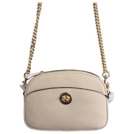Marc Jacobs Borsa Camera Signet Turnlock in pelle beige