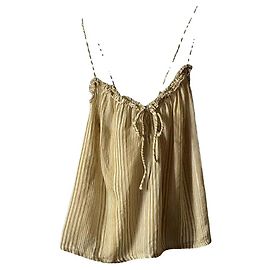Autre Marque Top de tirantes de algodón a rayas amarillas y beige La Redoute
