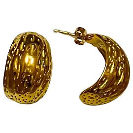 Autre Marque Pendientes de aro en oro martillado