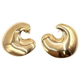Autre Marque Pendientes de botón "Bean" forma orgánica dorados