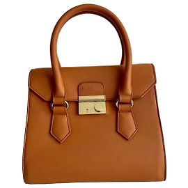 Bolsa de mão Christian Lacroix em couro marrom