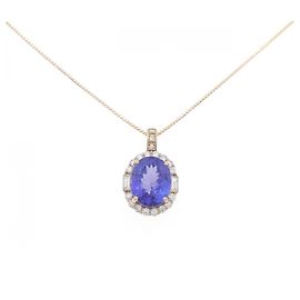 Autre Marque Collana in Tanzanite e Diamanti Au750