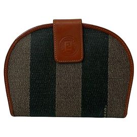 Fendi Vintage Pecan Pattern Leder Bi-fold Portemonnaie