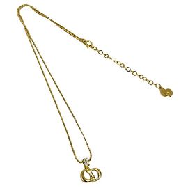Collana Christian Dior Vintage CD Logo Motif Placcata Oro